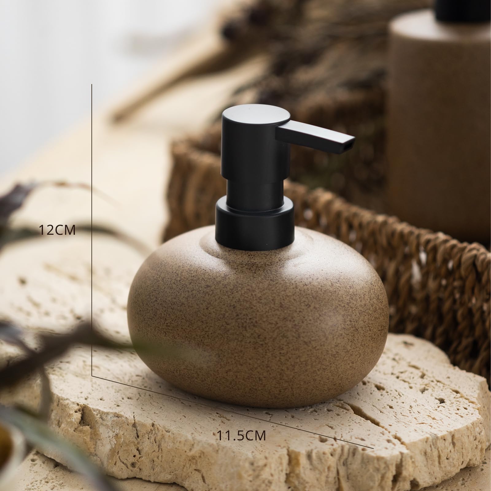 Moktan Sabai Ceramic Soap Dispenser | Nordic 300ml Pump Bottle