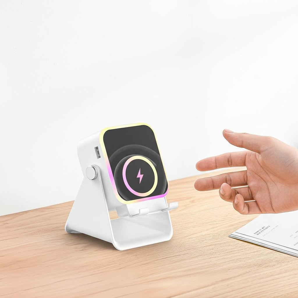 Moktan Sabai Bluetooth Speaker Phone Stand with Induction Sound Wireless Audio Dock White
