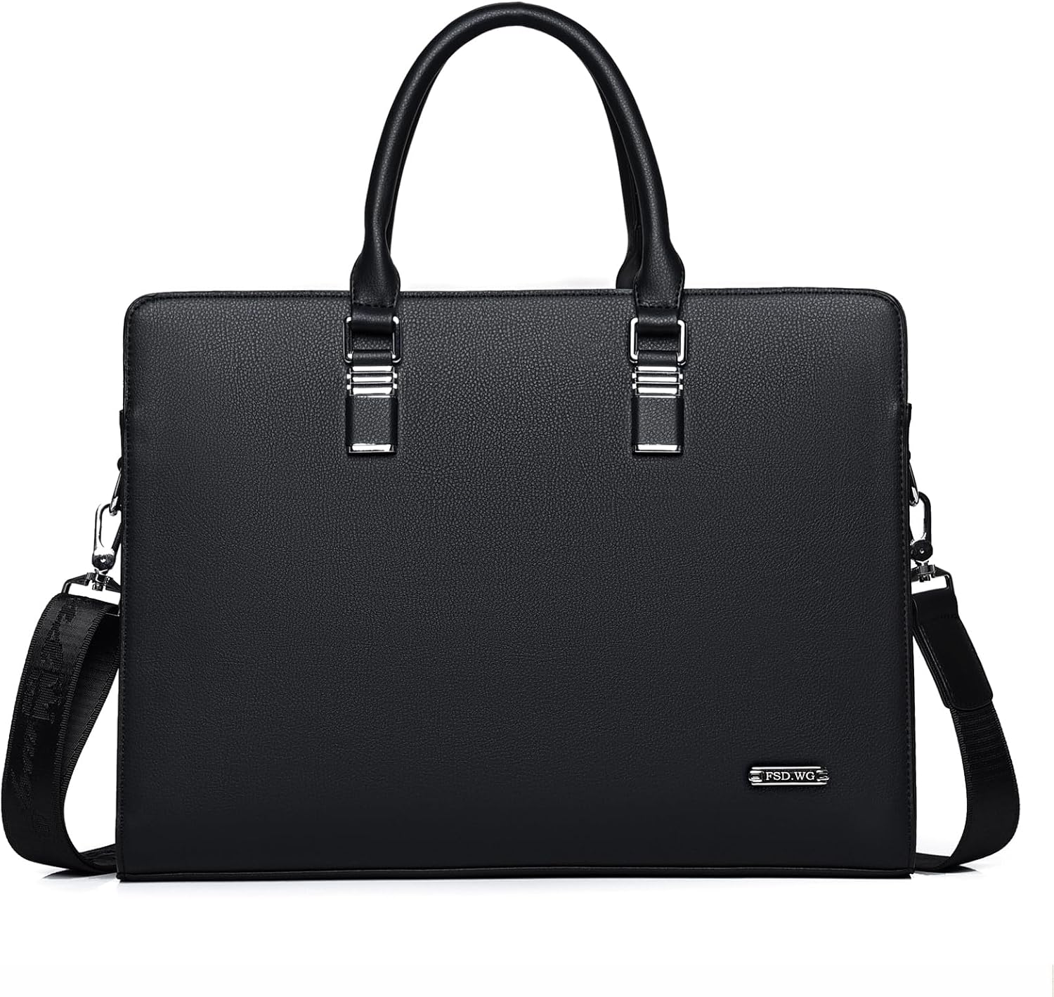 Moktan Sabai Genuine Leather Business Briefcase 15.6 Inch Laptop Bag Multi Compartment Black (XL)