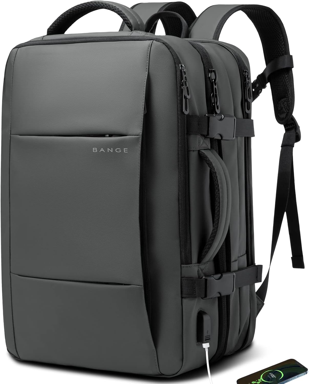 Moktan Sabai Expandable Travel Backpack 26–45L Laptop Duffel Bag Grey L