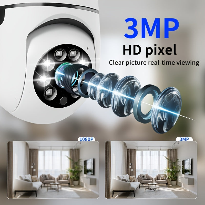 Wireless Cameras 4PCS 3MP Smart Bulb, Night Vision & 2-Way Audio