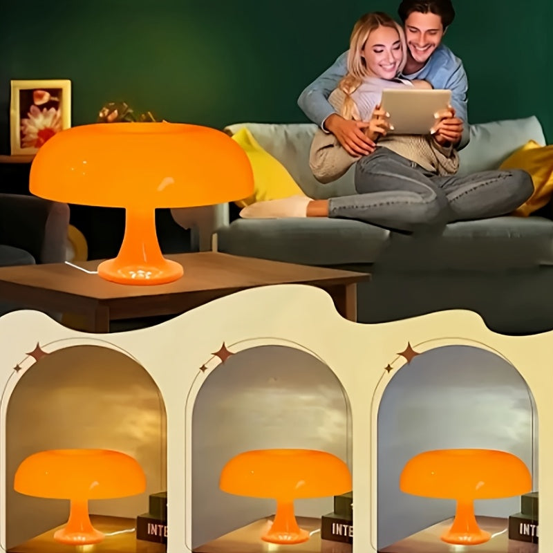 Moktan Sabai LED Mushroom Table Lamp Modern Bedside Light for Room Decor & Christmas Gift