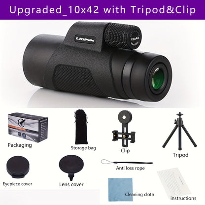 10x42 Monocular Telescope for Adults, HD Portable Scope for Bird Watching & Hiking