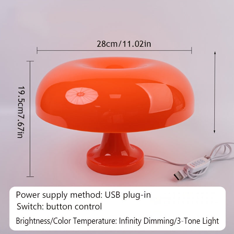 Moktan Sabai LED Mushroom Table Lamp Modern Bedside Light for Room Decor & Christmas Gift