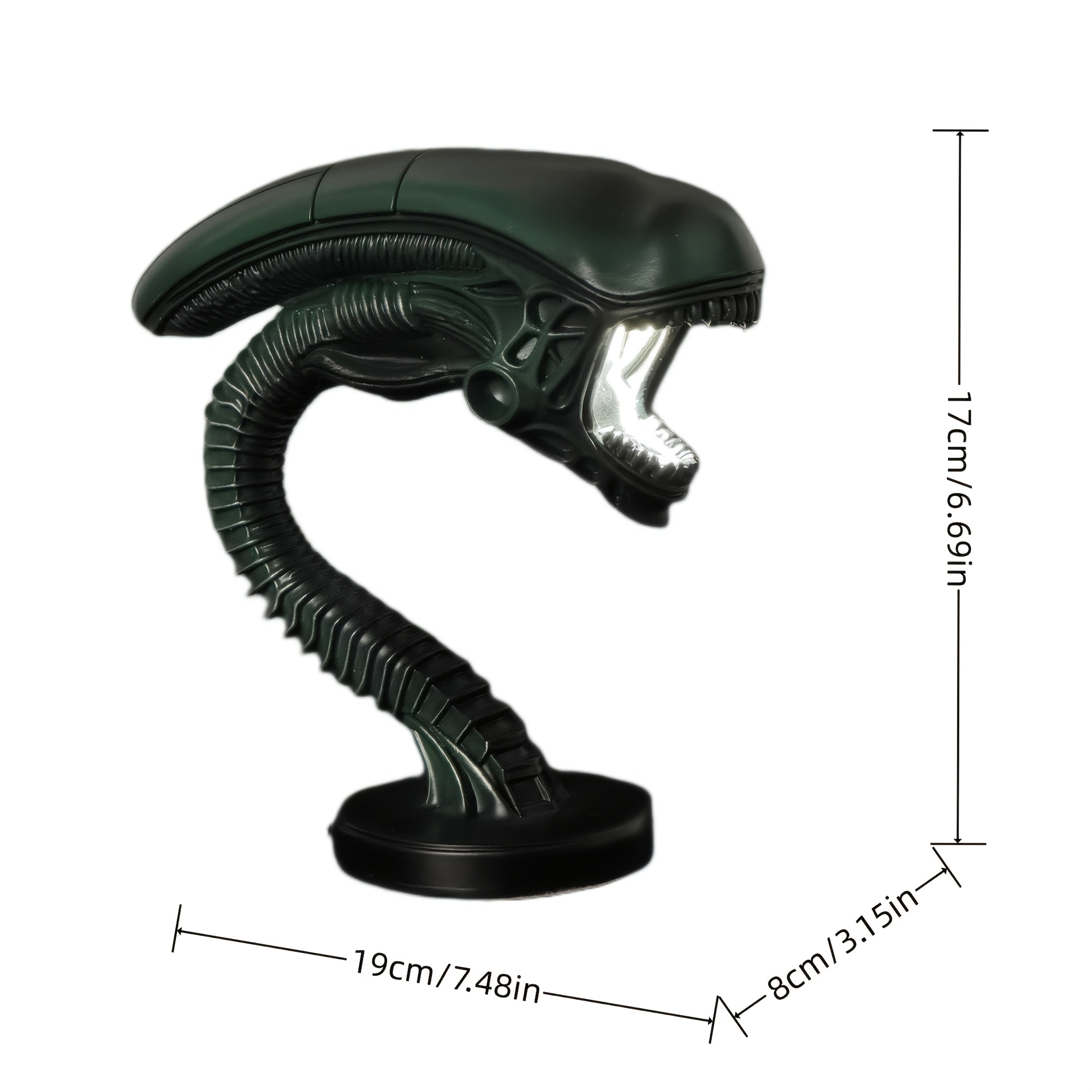 Moktan Sabai USB Alien Head Lamp – Sci-Fi Resin Desk Light for Bedroom, Office & Halloween Decor