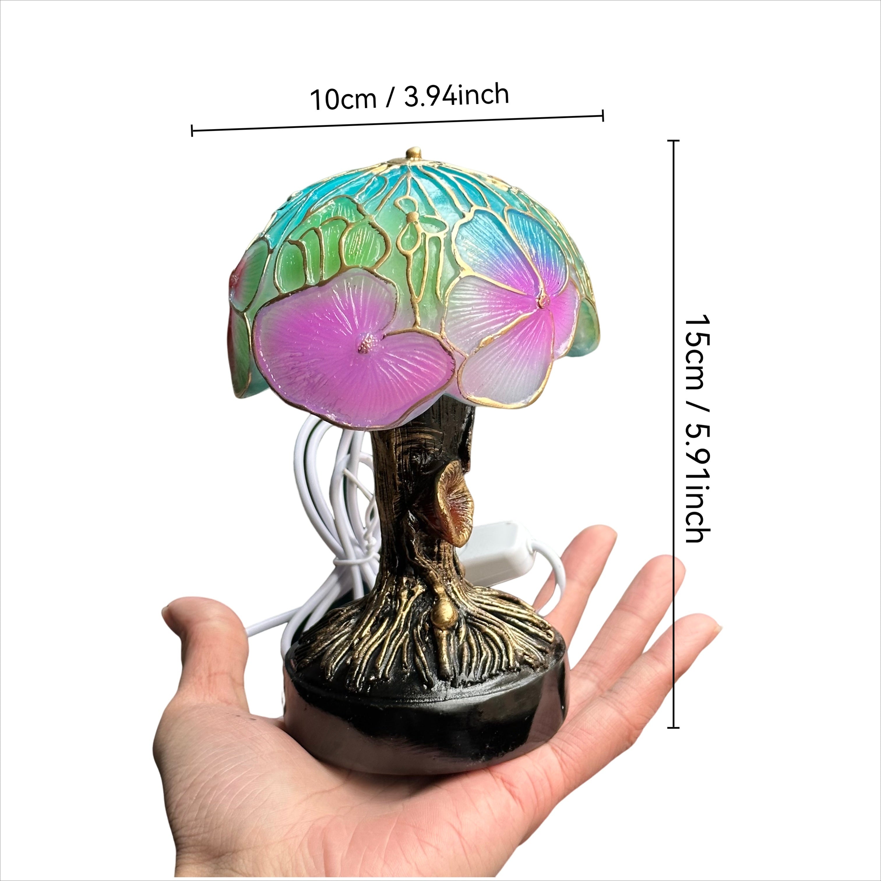 Moktan Sabai USB Resin Mushroom Lamp – Hand-Painted LED Night Light for Bedroom or Holiday Decor
