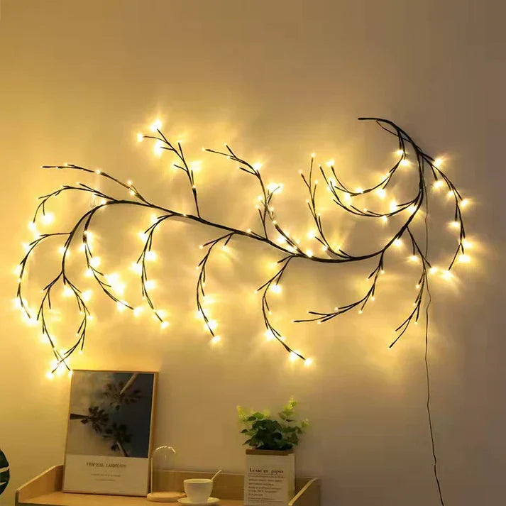 Moktan Sabai Willow Vine LED String Light | Decorative Hanging Branch Lamp for Wall Decor