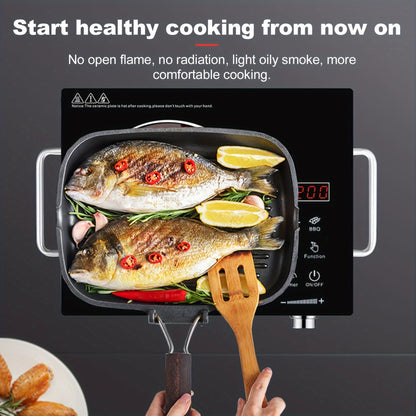 2200W Electric Ceramic Stove, Infrared Induction Cooktop Burner for Home Cooking