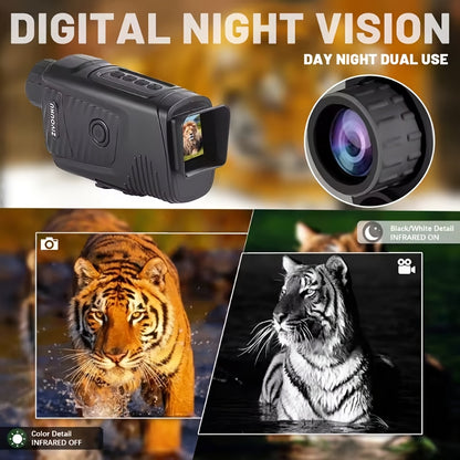 1080P Night Vision Monocular with IR, Lightless HD Camera for Hunting, Video