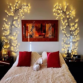 Moktan Sabai Willow Vine LED String Light | Decorative Hanging Branch Lamp for Wall Decor