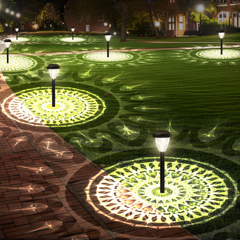 Moktan Sabai 10-Pack Solar Pathway Lights – Bright White LED, Auto On/Off, Mandala Pattern Moktan Sabai 10PCS