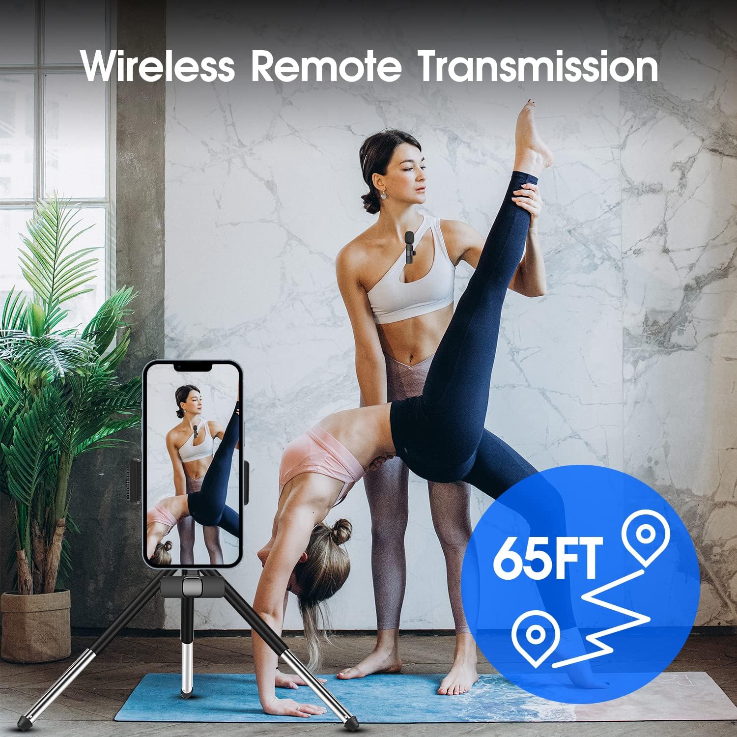 Moktan Sabai Wireless Lavalier Microphone for iPhone iPad Dual Clip On Mic 2 Pack Lightning