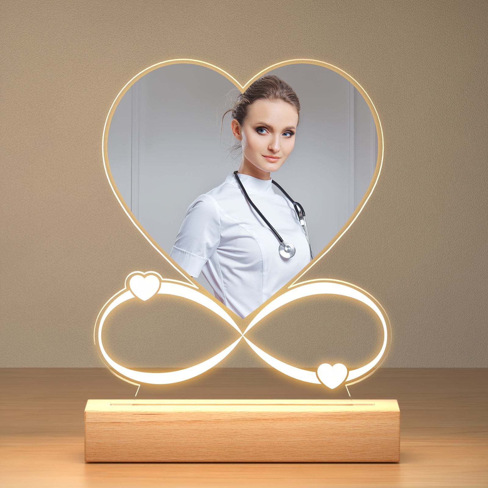 Moktan Sabai Custom LED Photo Night Light – Personalized Acrylic Picture Frame Gift for Loved Ones