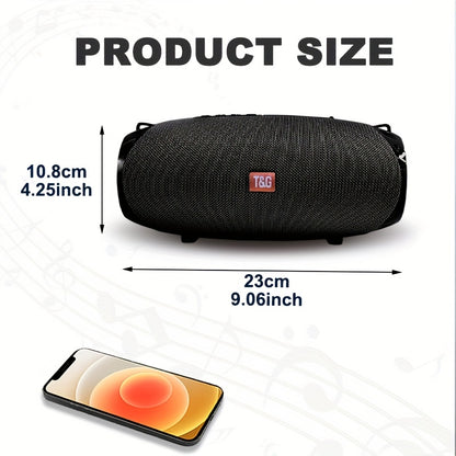 Portable Bluetooth Speaker with TWS Stereo, FM, USB/TF Card, Mic, Hi-Res Audio