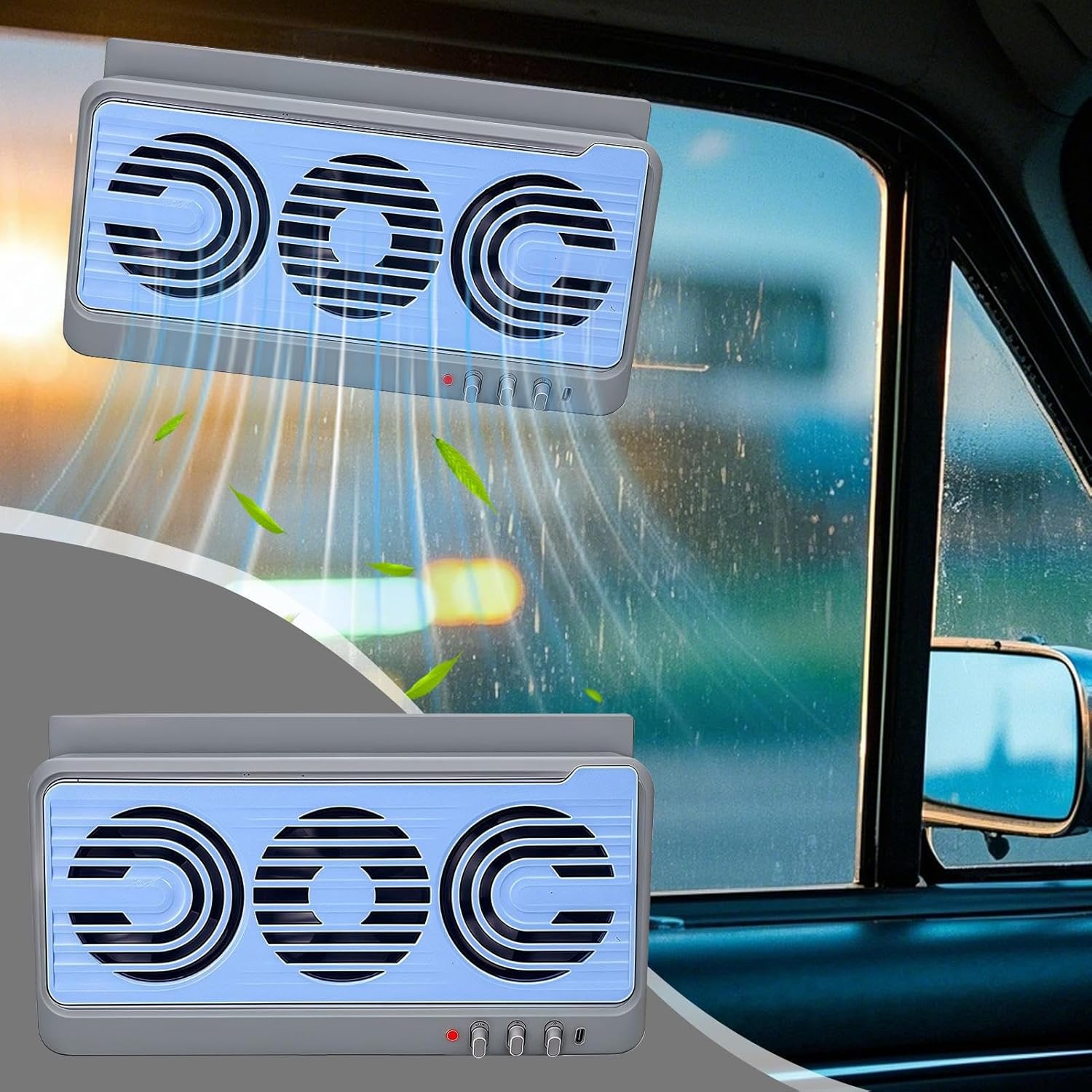 Moktan Sabai EcoVent | Solar Car Window Fan with Dual-Duct Airflow System | Efficient Ventilation for Comfortable Driving