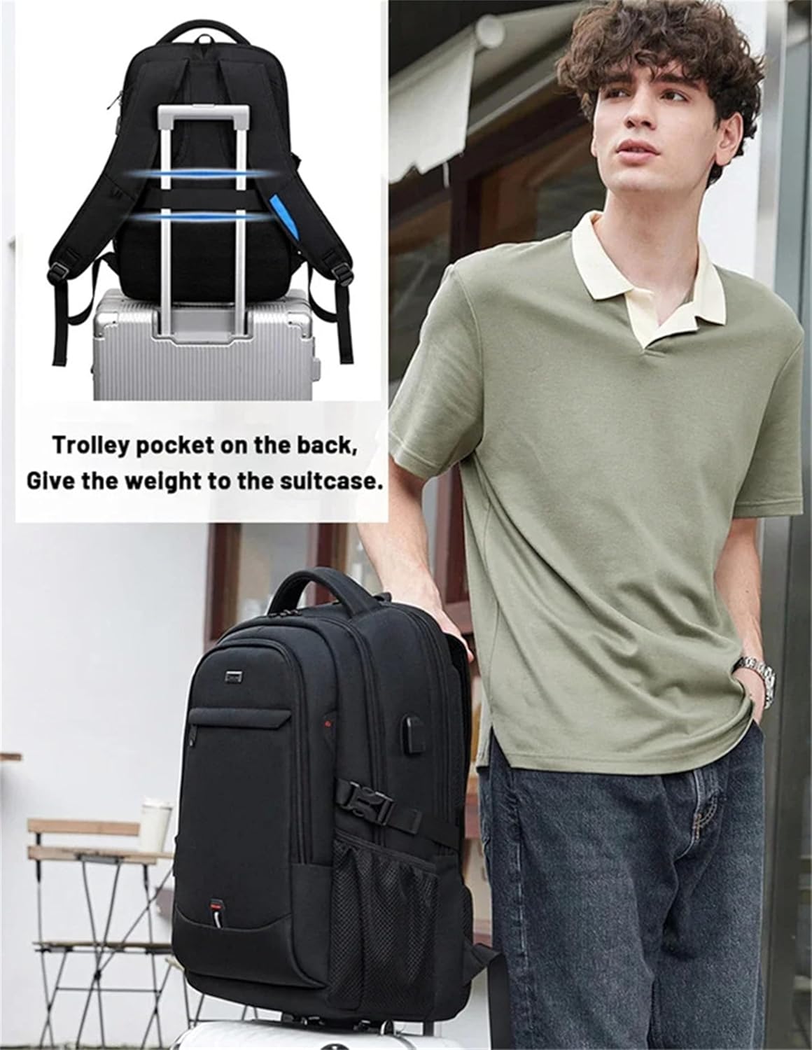 Moktan Sabai Waterproof Laptop Backpack 15.6 Inch Travel Business Anti Theft Black