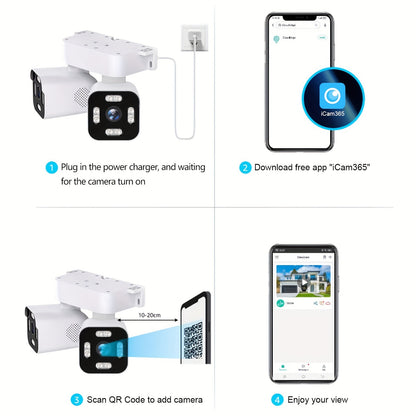 Dual Lens WiFi PTZ Camera – Outdoor Security, Night Vision, Motion, 2-Way Audio Moktan Sabai