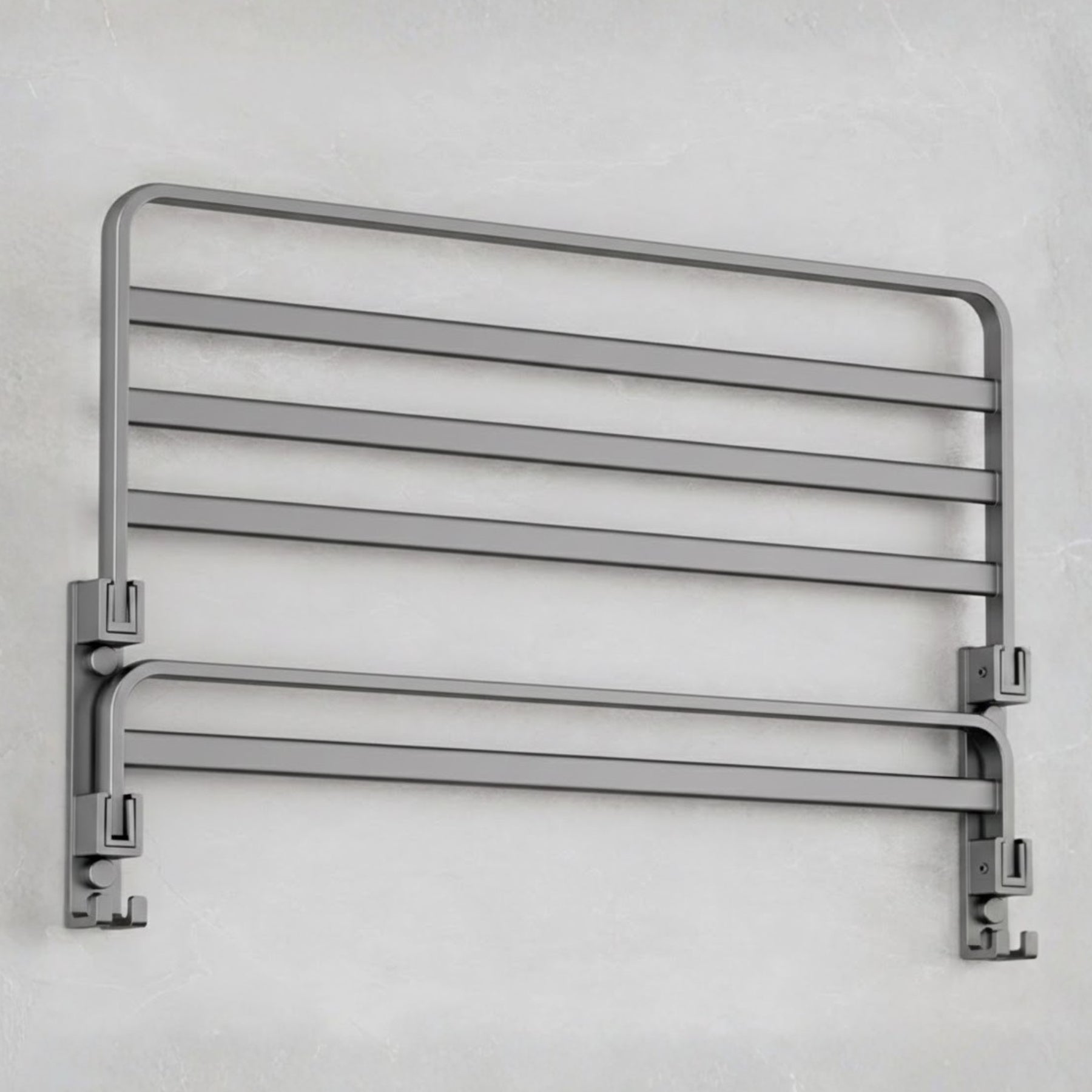 Moktan Sabai Black Towel Rack | Wall Mounted Bathroom Shelf