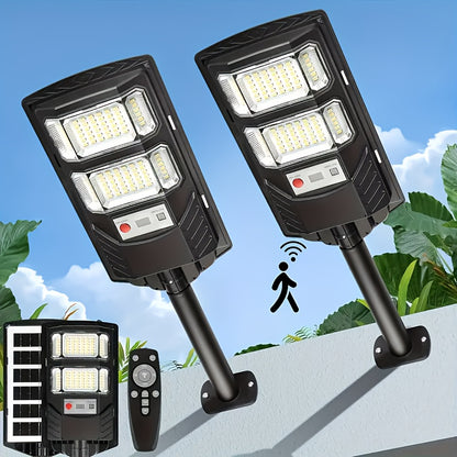 400 LED Solar Floodlights (2-Pack) - Waterproof with Motion Sensor