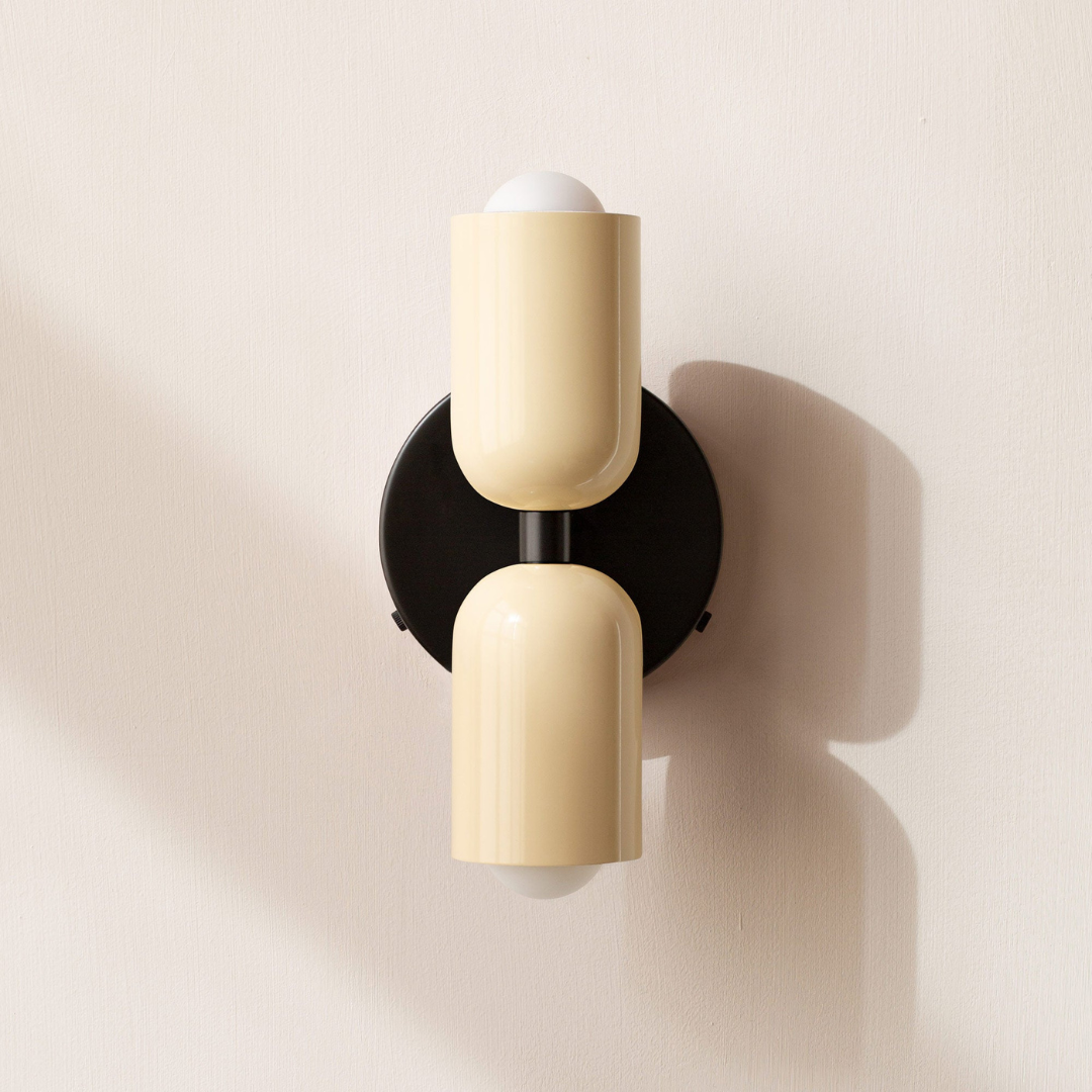 Moktan Sabai Modern Minimalist Cylinder LED Wall Sconce Iron Indoor Wall Light White White Black