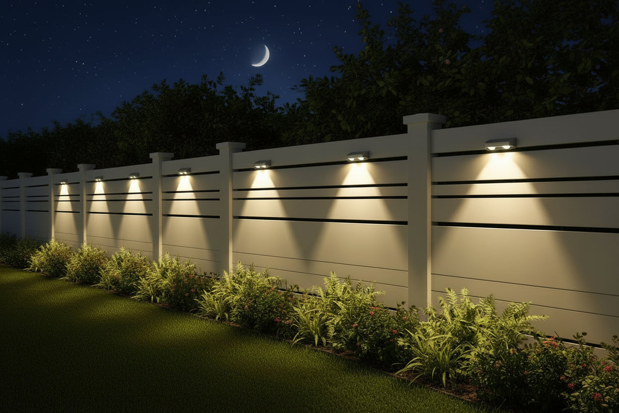Moktan Sabai Solar Fence Lights Outdoor – Multicolor Wall Lights for Garden, Yard, Holiday Decor 8 pcs (9modes)