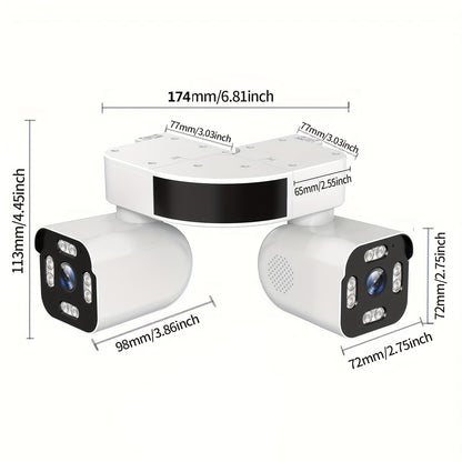 Dual Lens WiFi PTZ Camera – Outdoor Security, Night Vision, Motion, 2-Way Audio Moktan Sabai