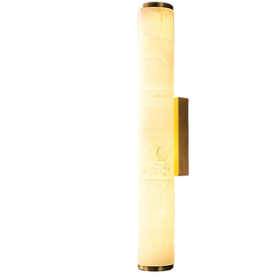 Moktan Sabai Modern Marble LED Wall Sconce Light, Copper Finish Minimalist Wall Lamp Gold 40x6cm
