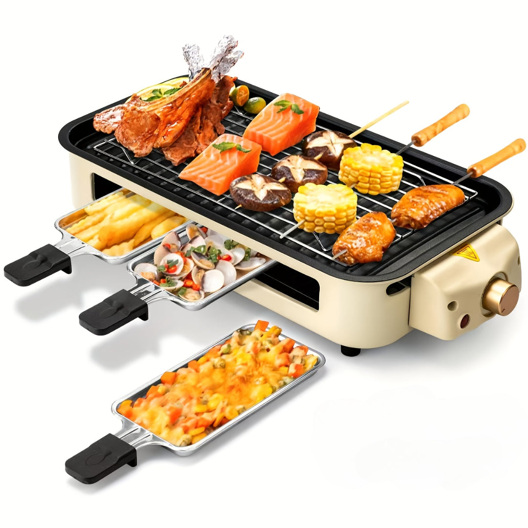 1500W Smokeless Indoor Grill with Hot Pot – Non-Stick Griddle, Temp Control, BBQ
