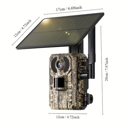 4K Hunting Trail Camera with 4G Live View - Solar Powered, 0.2s Trigger & Auto Night Vision