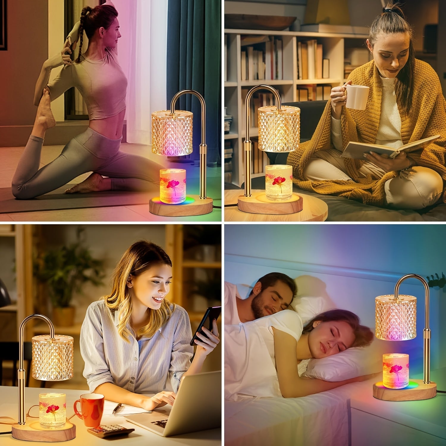 Moktan Sabai Candle Warmer Lamp with Timer – Dimmable Height Adjustable Wax Melter for Jar