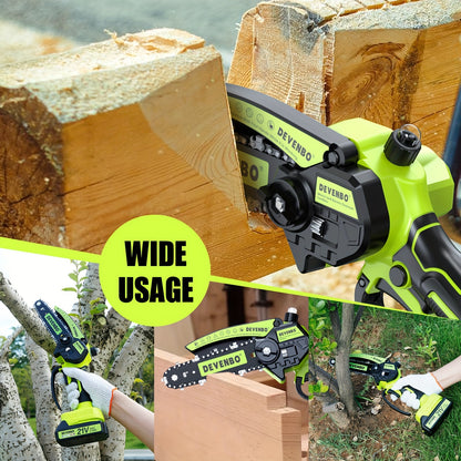 Mini Chainsaw Cordless 6-inch – Handheld Electric Saw for Tree & Wood Cutting Moktan Sabai