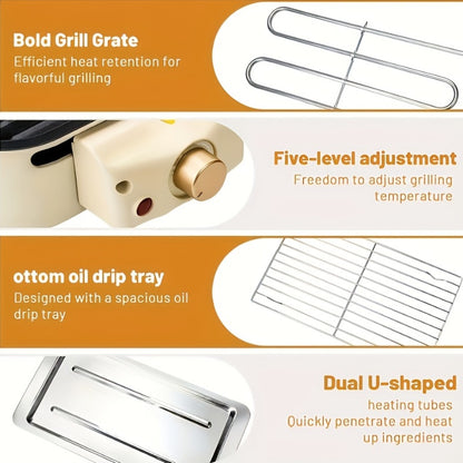 1500W Smokeless Indoor Grill with Hot Pot – Non-Stick Griddle, Temp Control, BBQ