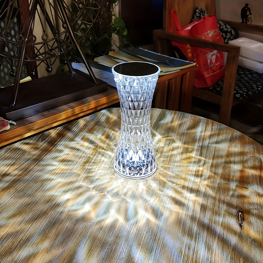 Moktan Sabai Touch Control Crystal Lamp – Rechargeable LED Night Light for Bedroom or Gifts A
