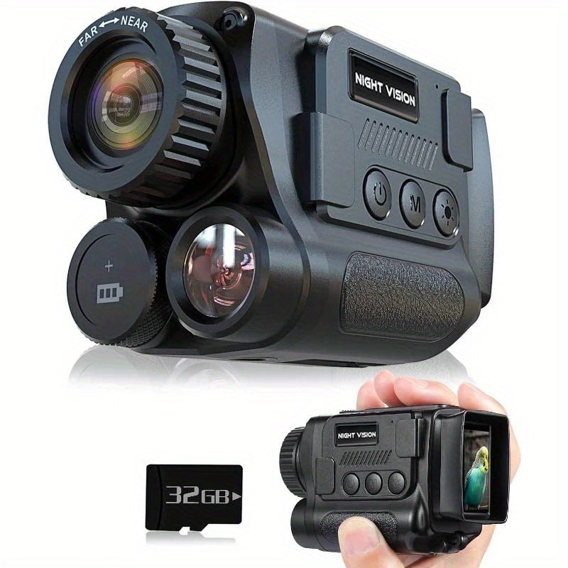 1080P Night Vision Monocular with IR, Lightless HD Camera for Hunting, Video