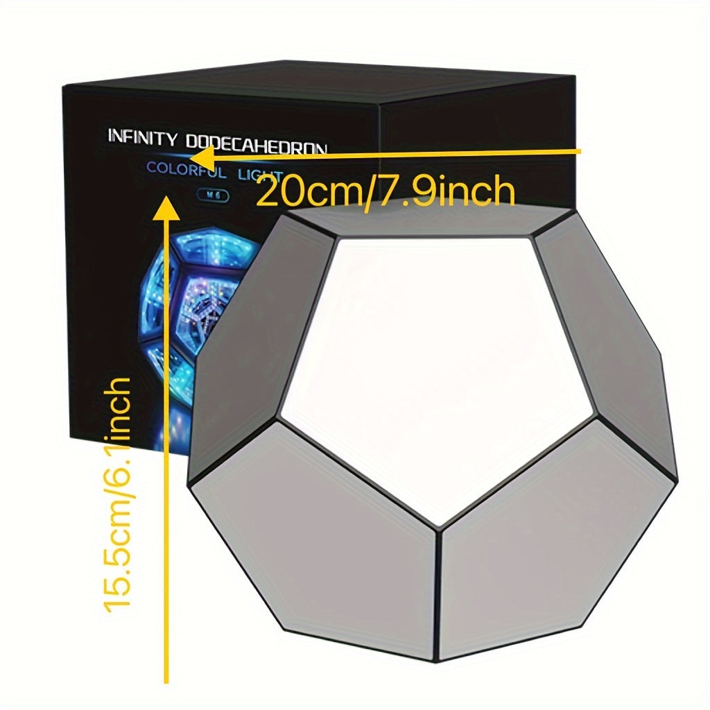 Moktan Sabai Infinity Mirror Light RGB Dodecahedron Lamp for Gaming Room & Desk Decor