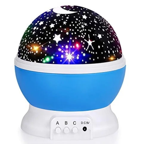 Moktan Sabai 360° Rotating Galaxy Projector – LED Nebula Star Night Light for Kids Room Blue