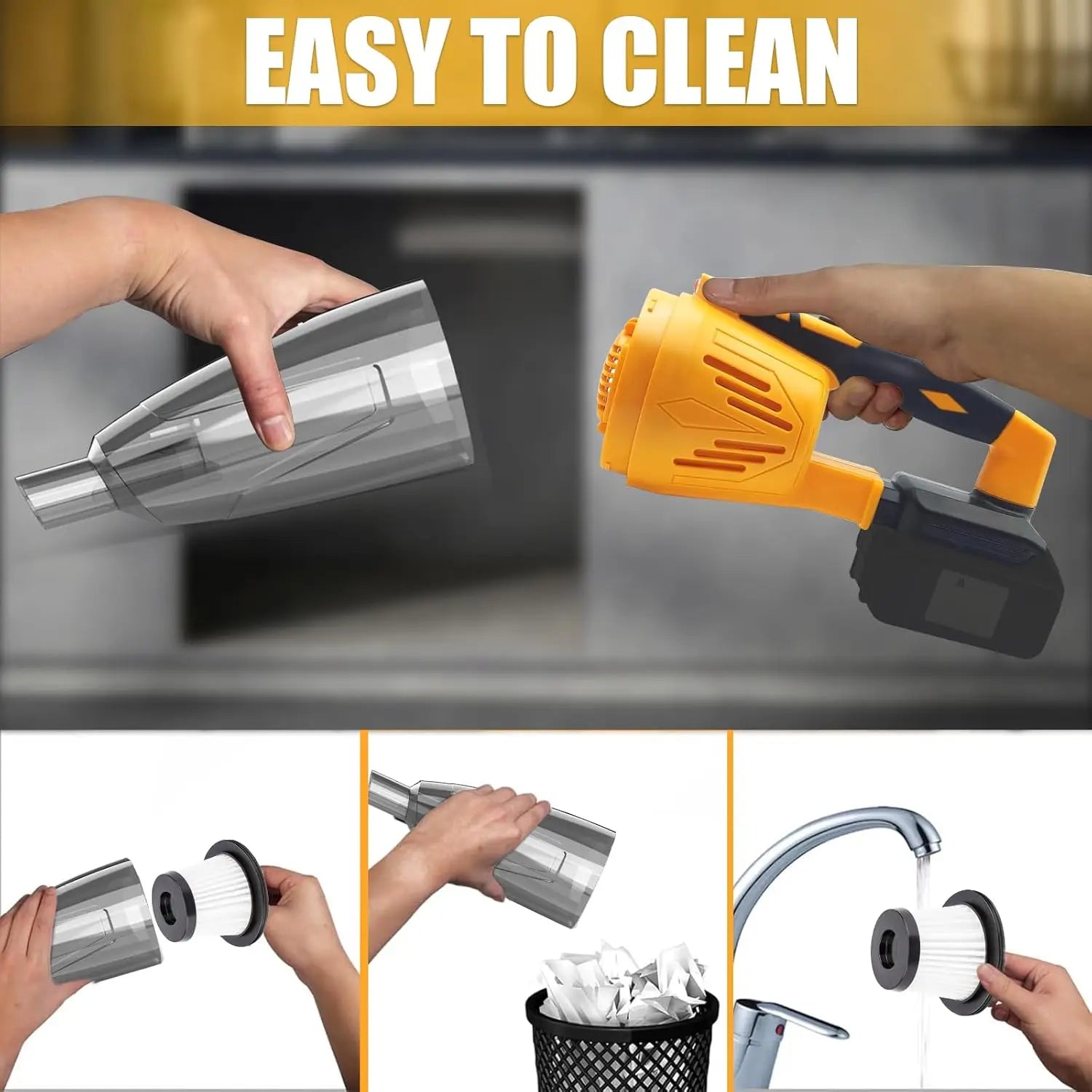 Moktan Sabai 3 in 1 Cordless Handheld Vacuum Blower 10kPa Compatible 20V Battery Car Home