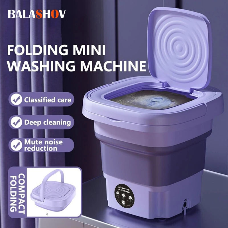 Moktan Sabai 8L Portable Foldable Mini Washing Machine with Spin Dryer for Socks Underwear