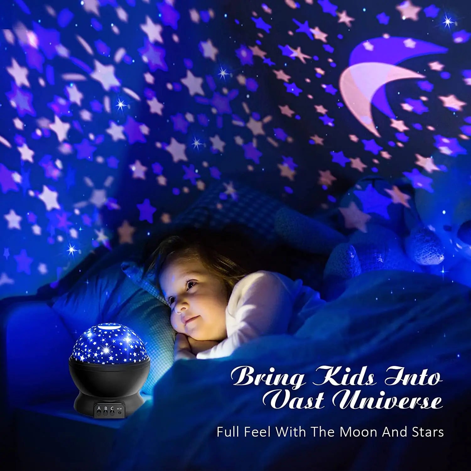 Moktan Sabai 360° Rotating Galaxy Projector – LED Nebula Star Night Light for Kids Room