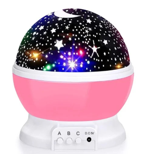 Moktan Sabai 360° Rotating Galaxy Projector – LED Nebula Star Night Light for Kids Room Pink