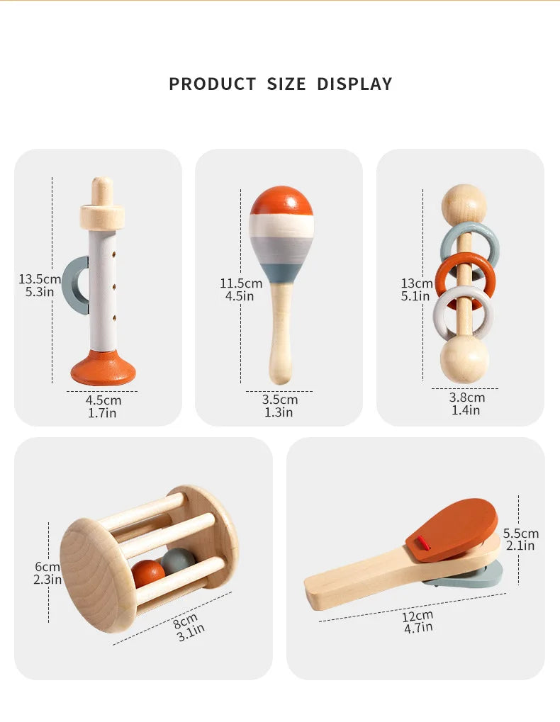 Moktan Sabai Montessori Wooden Toddler Musical Instrument Set Xylophone Educational Toy Kit