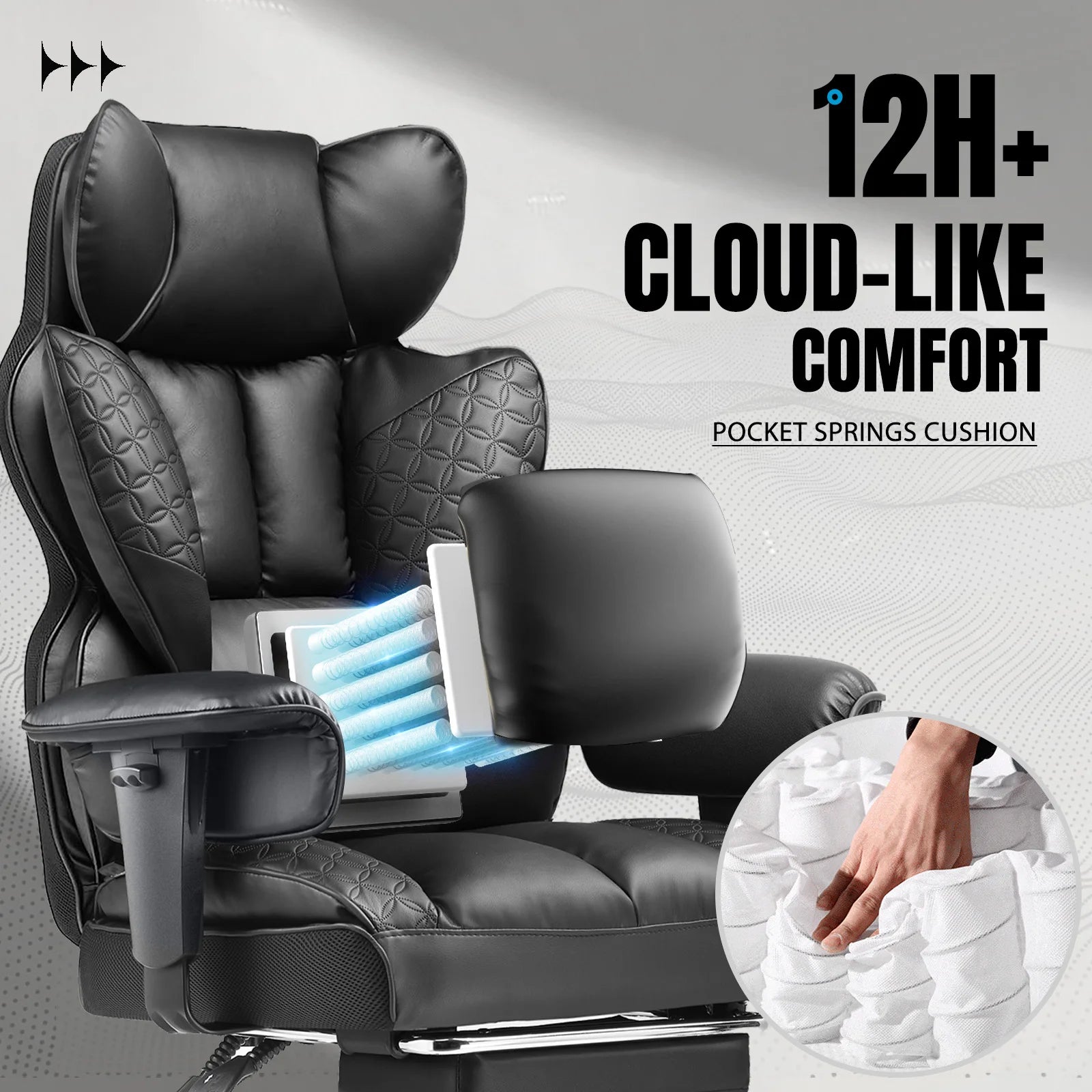 Moktan Sabai Ergonomic Leather Gaming Chair High Back Office Chair with Footrest