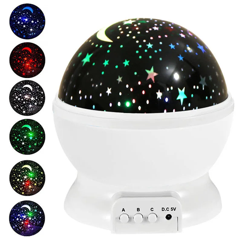 Moktan Sabai 360° Rotating Galaxy Projector – LED Nebula Star Night Light for Kids Room White