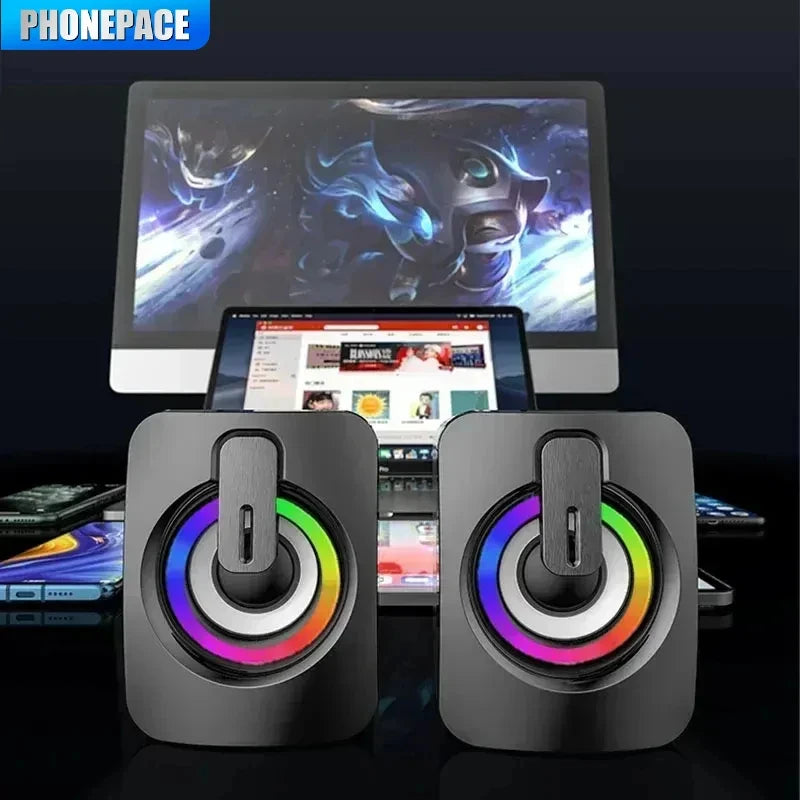 Moktan Sabai Computer Speaker Stereo Sound with Microphone – 3.5mm AUX PC Speaker for Home
