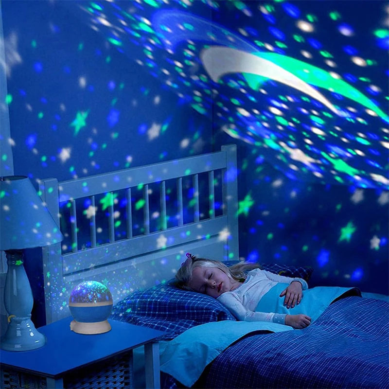 Moktan Sabai 360° Rotating Galaxy Projector – LED Nebula Star Night Light for Kids Room