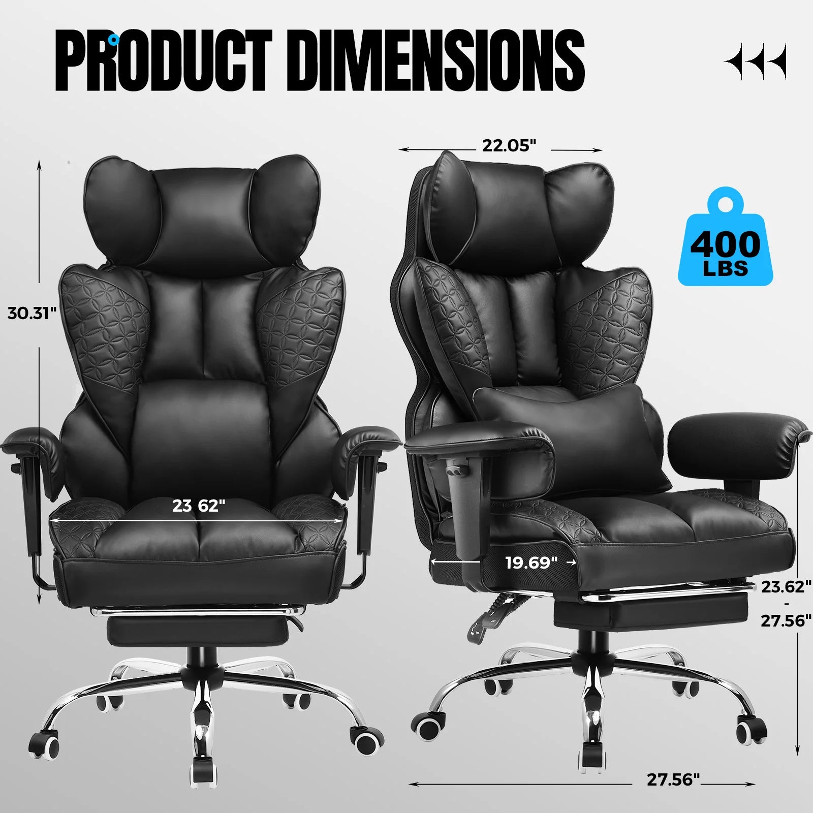 Moktan Sabai Ergonomic Leather Gaming Chair High Back Office Chair with Footrest