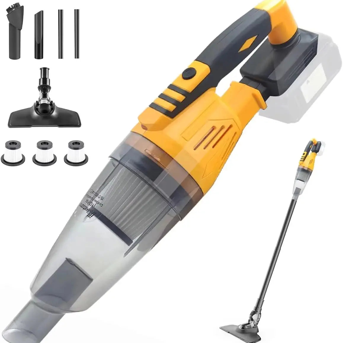 Moktan Sabai 3 in 1 Cordless Handheld Vacuum Blower 10kPa Compatible 20V Battery Car Home Yellow United States