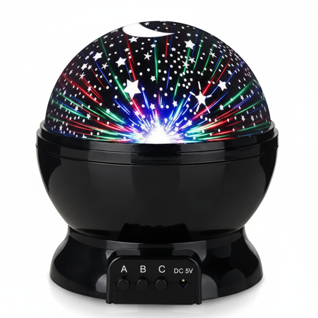 Moktan Sabai 360° Rotating Galaxy Projector – LED Nebula Star Night Light for Kids Room Black