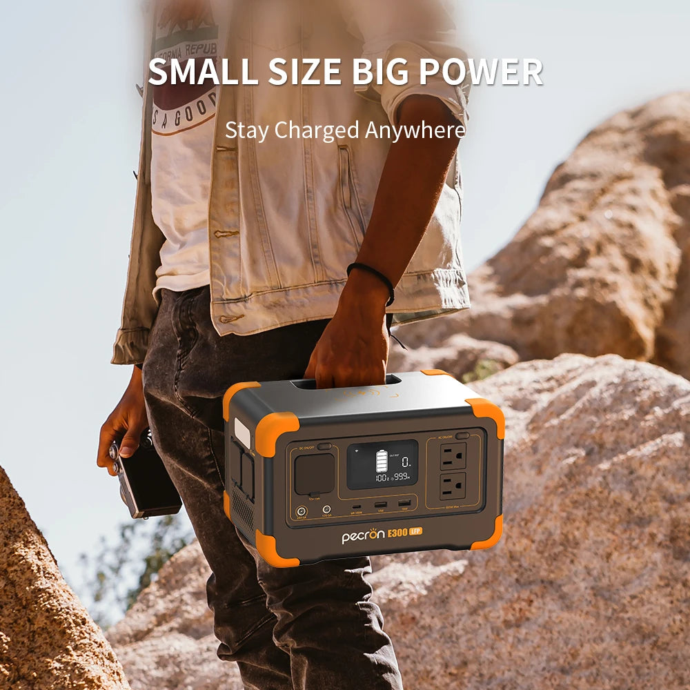 Pecron E300LFP 600W Portable Power Station 288Wh LiFePO4 Solar Generator for Camping & Home