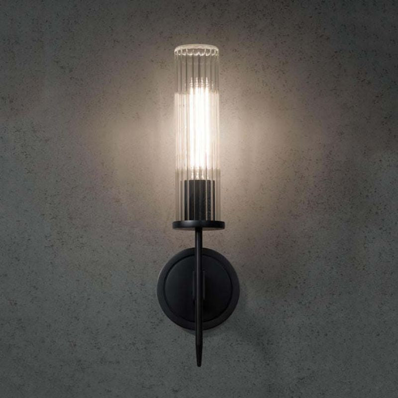 Moktan Sabai Solid Brass Wall Sconce with Glass Shade E26 15.7" Lamp